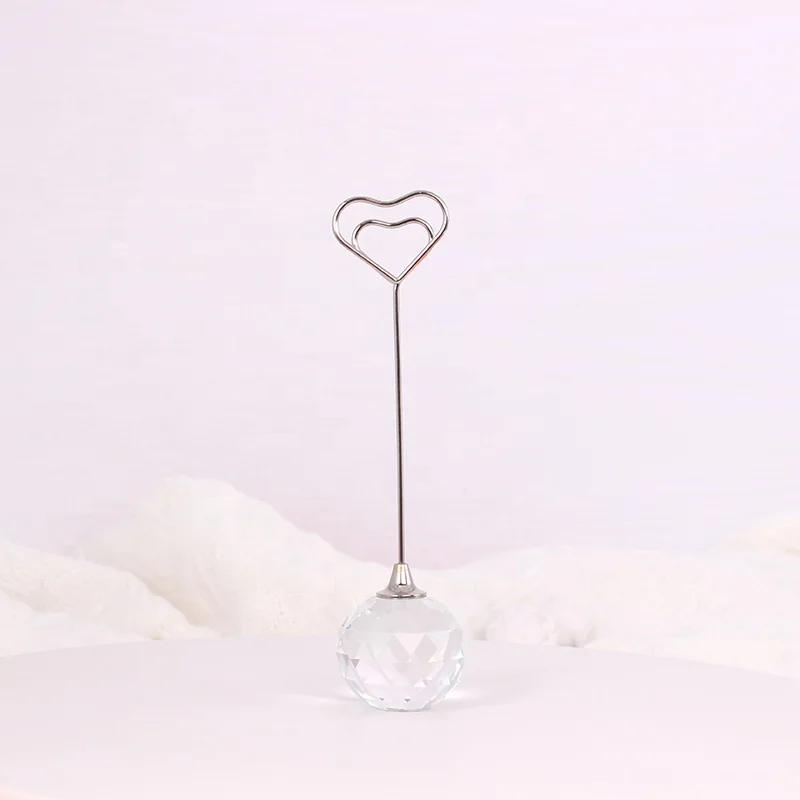 Crystal Ball base New Arrivals card Holder Heart shape for Wedding Party