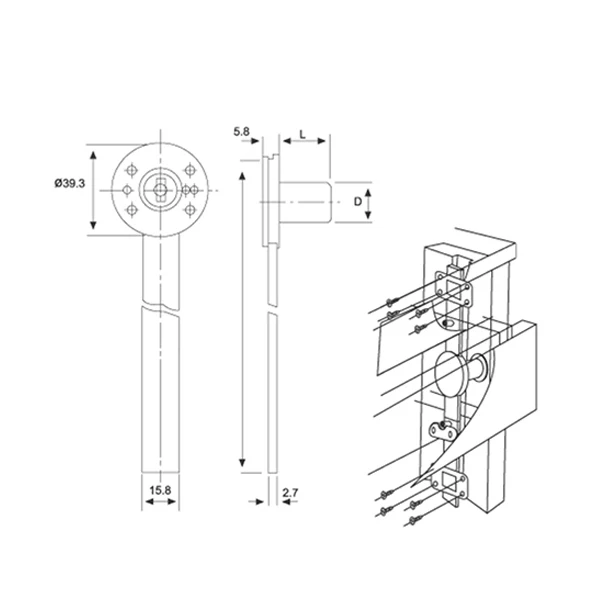 Iron Zinc One Side Door Lock Furniture Door Interlock