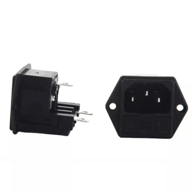 AC-03 AC power socket outlet with double fuse holder and fixed mounting hole