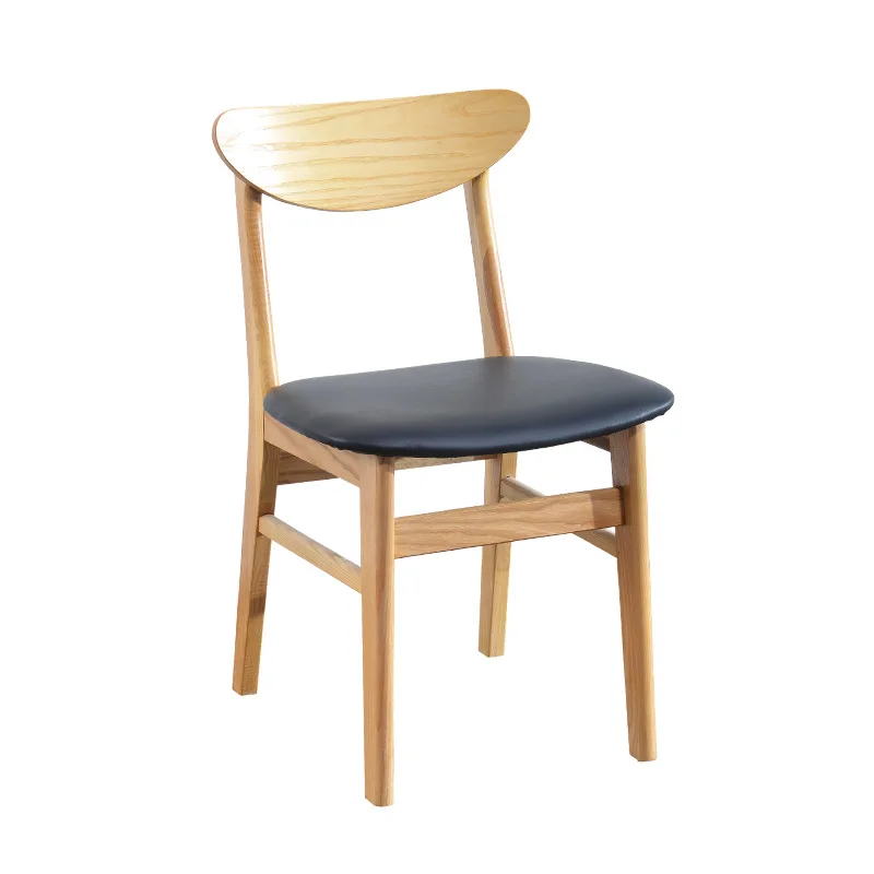 Nordic modern style small dining room wooden chair factory direct sale outdoor backrest garden wood chair
