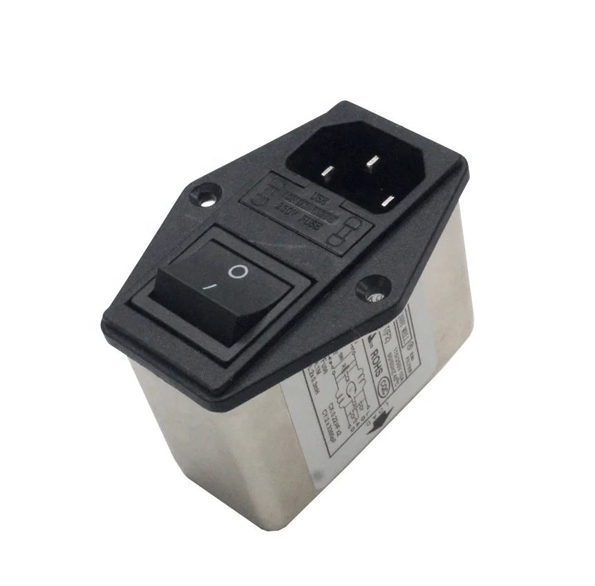 Винтовой монтаж IEC C14 AC socket 10A EMI filter double fuse с переключателем