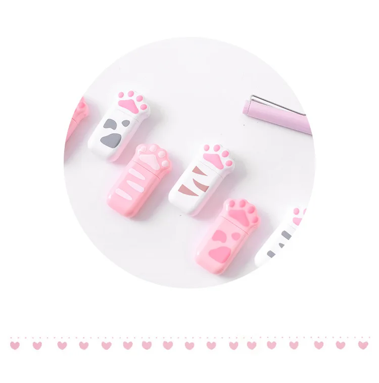Kawaii White Cat Claw Portable Correction Tape stationery Promotional Gift Stationery Student Corrector tape