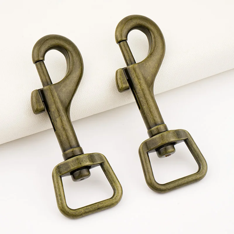 Dog Leash Hardware Glossy Antique Brass Metal Clip Swivel Hook 20mm Swivel Clasp Dog Hook Swivel Snap Hook for Pet Leash Making