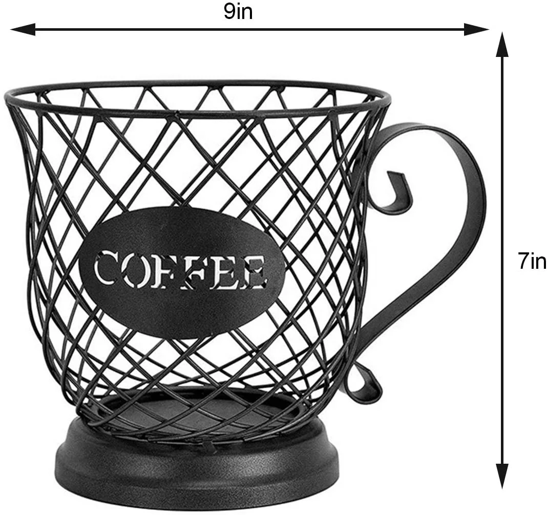 Coffee Cup Capsule Storage Basket, Vintage Coffee Pod Storage Box, Espresso Bean Holder, Black