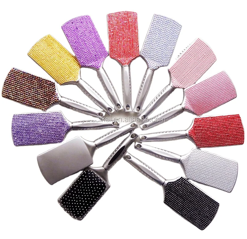 HEYAMO Marmor Cepillo De Peinar Bling Hair Brush Galvanise Electric Peines Para Cabello Bling Wig Brush With Logo Private Label