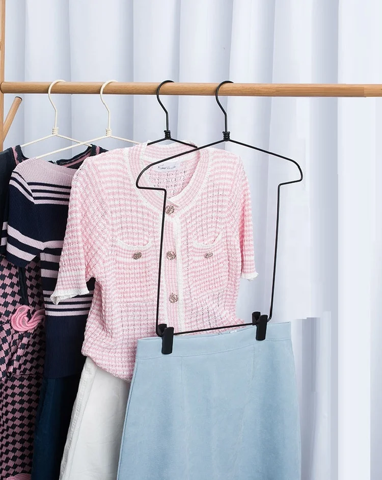 LM2042  Clothing store One-piece suit hangers metal display hangers with clips