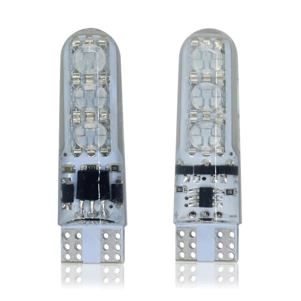 Car Light W5W T10 5050 6SMD LED Bulbs Car Remote Controller Wireless T10 Bulb RGB