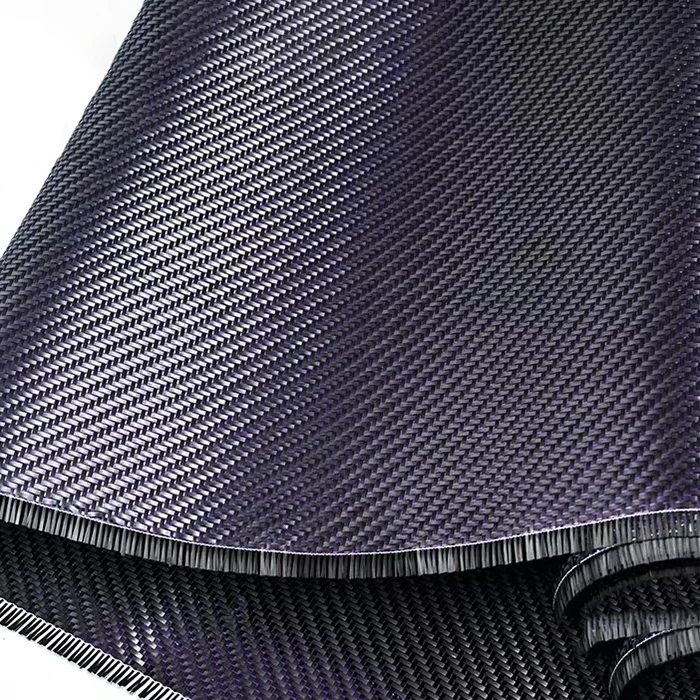 purple twill metallic glitter carbon fiber fabric for auto parts