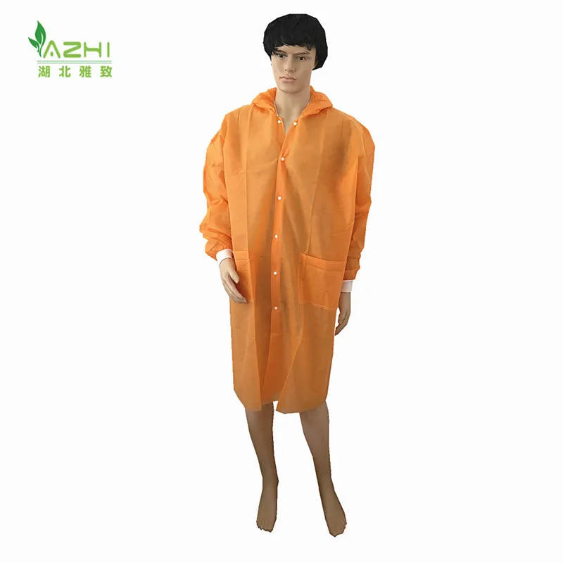 Food factory use lab coats protective suit with collar blue/yellow/white/black colour  hubeiyazhi Non-woven product
