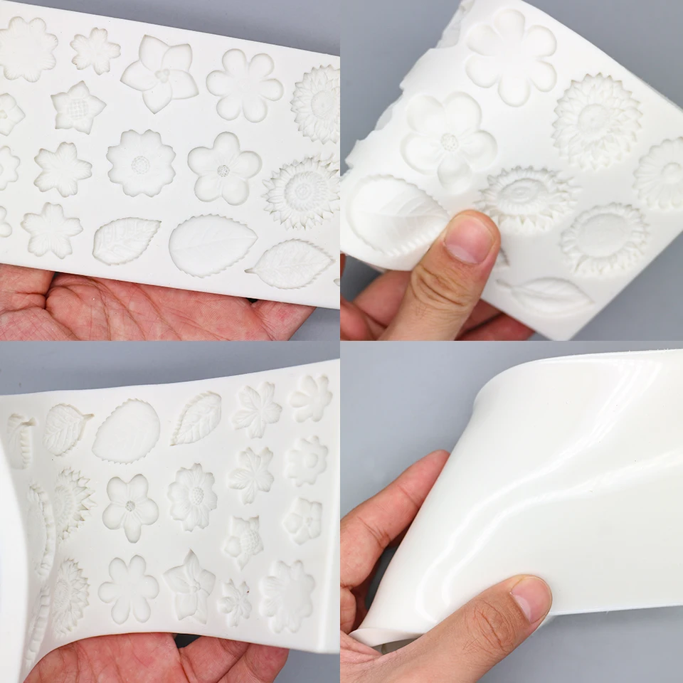 Mini Flower Leaves Violets Pansy Leaves Flower Veiners Silicone Molds Fondant Resin Clay Water Paper Cake