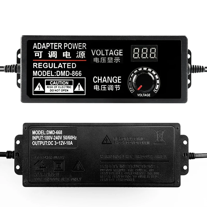 Adjustable Helicoid Adapter AC to DC 12V 5A 60W Multi Voltage Power Adapter