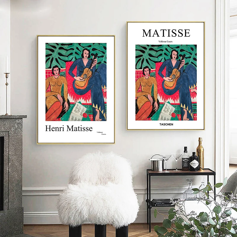 Матиссом Taschen Vogue плакаты и принты гитары портрет девушки настенный художественный холст картины для гостиной домашний