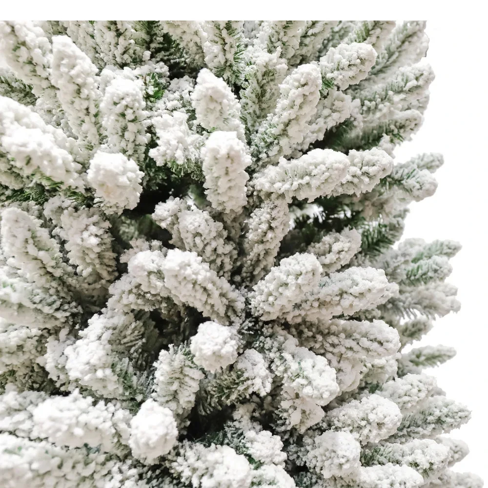 2024 Source Factory New Design Snow Artificial Christmas Tree With Mental Stand and Decorations