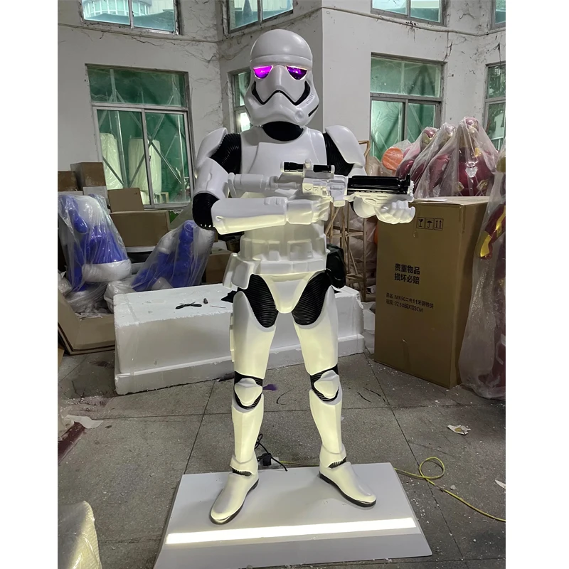 Life size Starwars Empire White Black Stormtrooper Death Force Red Clone Model Sculpture resin crafts decoration statue
