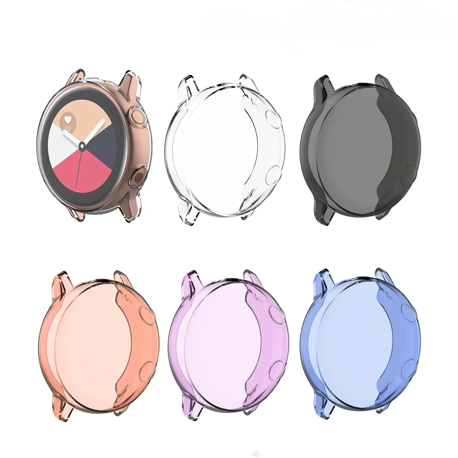 Newest Trendy High Transparent Full Protective Waterproof Soft TPU Electroplating Watch Case For Samsung Galaxy Active 40MM R500