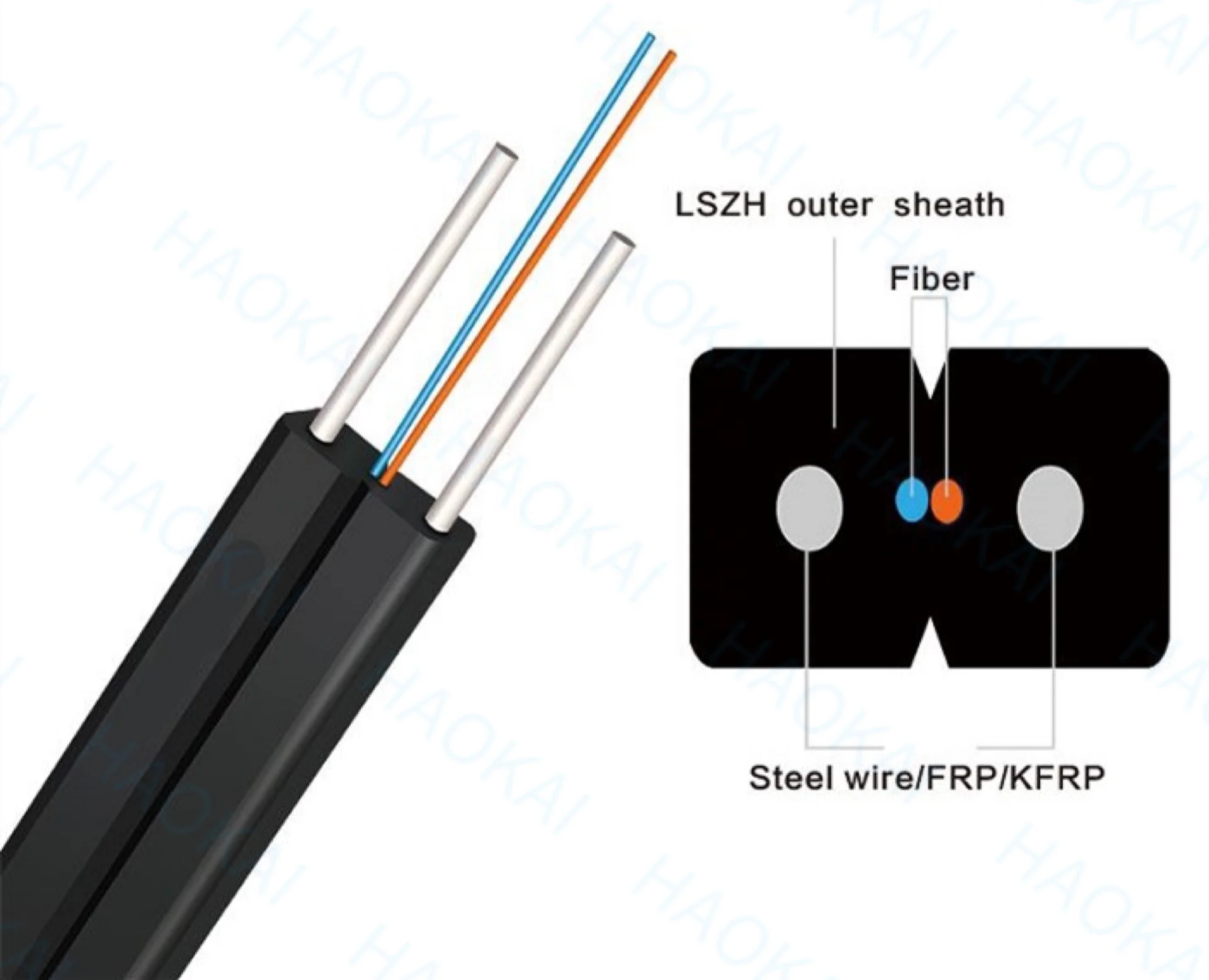 
 Самонесущая стальная проволока для наружного использования FRP G657 FTTH Drop fiber Optica 2 4 1 жильный волоконно-оптический кабель  