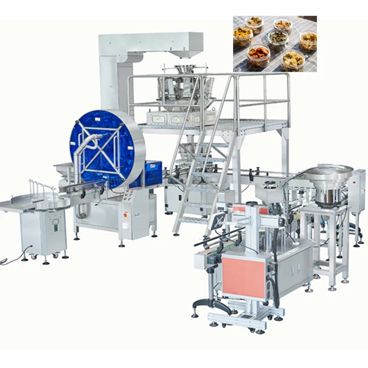 
Automatic Rice Sugar Dried Vegetables Filling Sealing Packing Machine 10 / 14 Heads Weighing Filling Machinery Production Line 