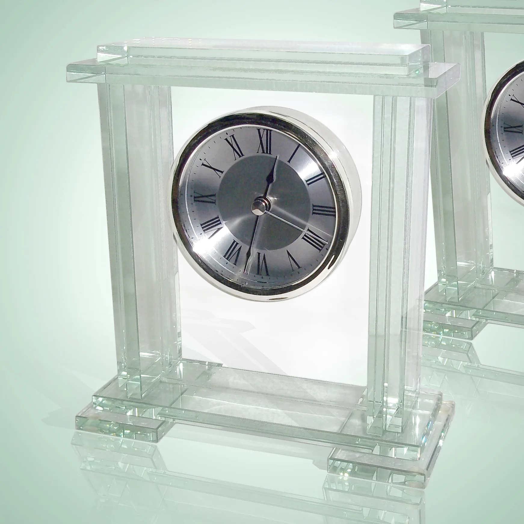 Glass And Metal Gift Mantel Alarm Clock Gift Clock