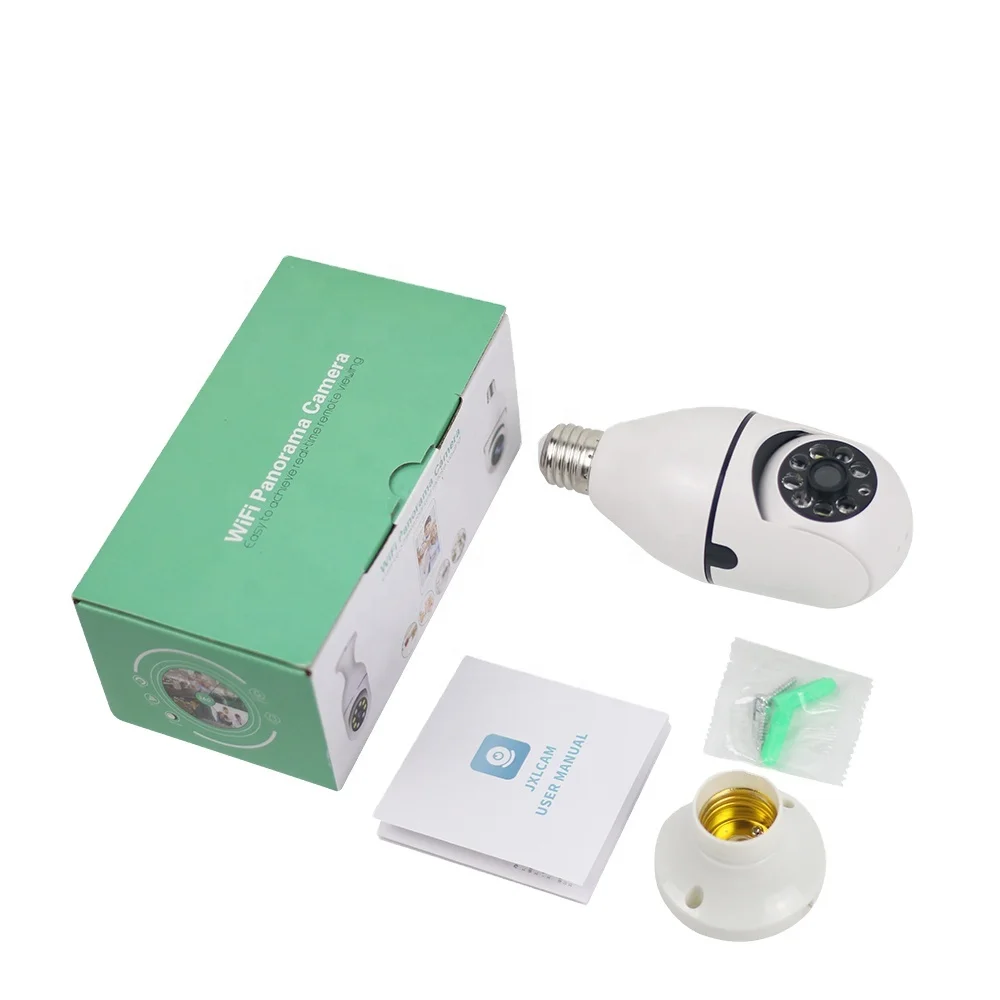 Night vision Dual light Smart phone Remote view CCTV Wireless security Network IP WiFi 360 bulb light Camera