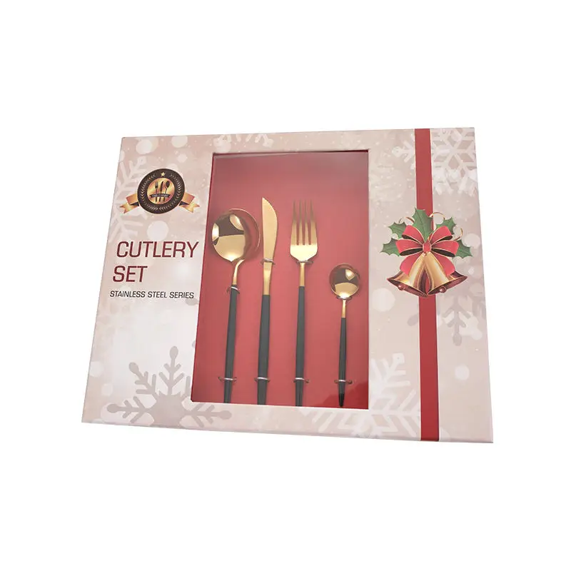High end 18/8 Stainless Steel 24pcs Flatware with Christmas Gift set with Gift Box