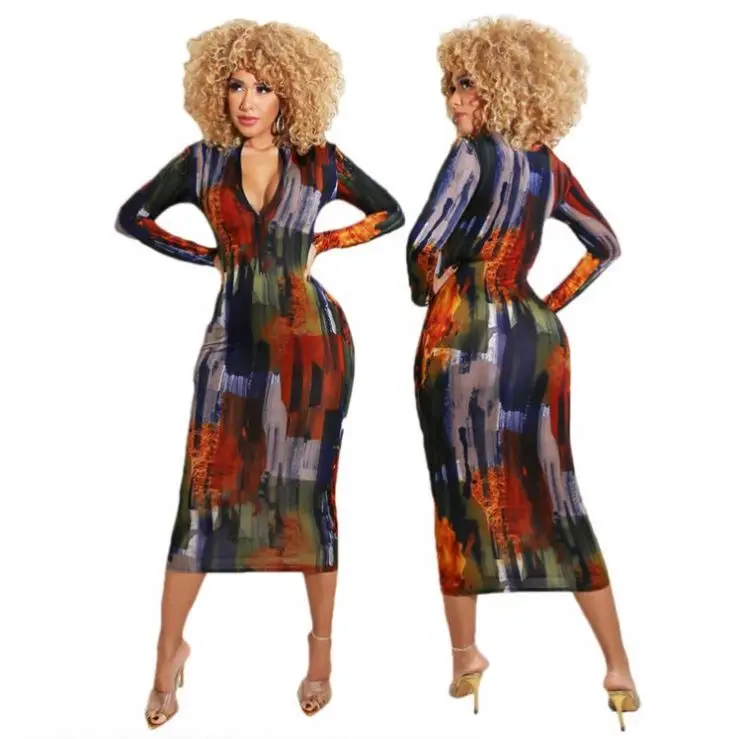 
2021 new arrivals womens clothes stylish shein sexy tie dye casual dresses wholesale clothing robes african floral 
