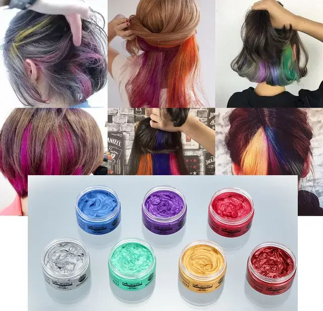 Mokeru Hair Paint Wax Grey Ash Brown Hair Color Dye Cream Temporary Hair Dye Mud Wax For Styling Care
