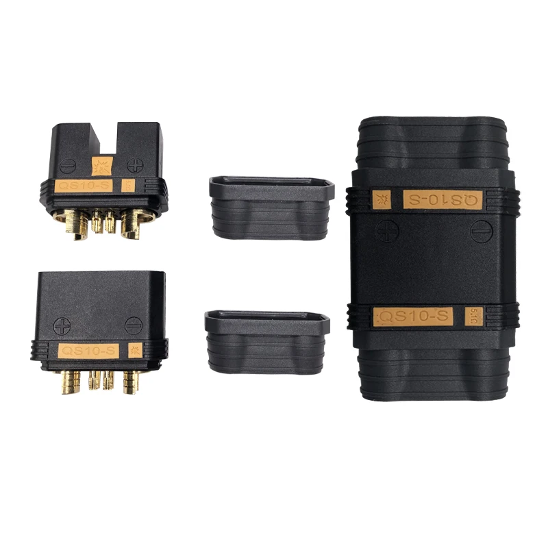 
High Quality Factory Wholesale QS10 Antispark plug High temparature High Current Male And Female Black Connector 