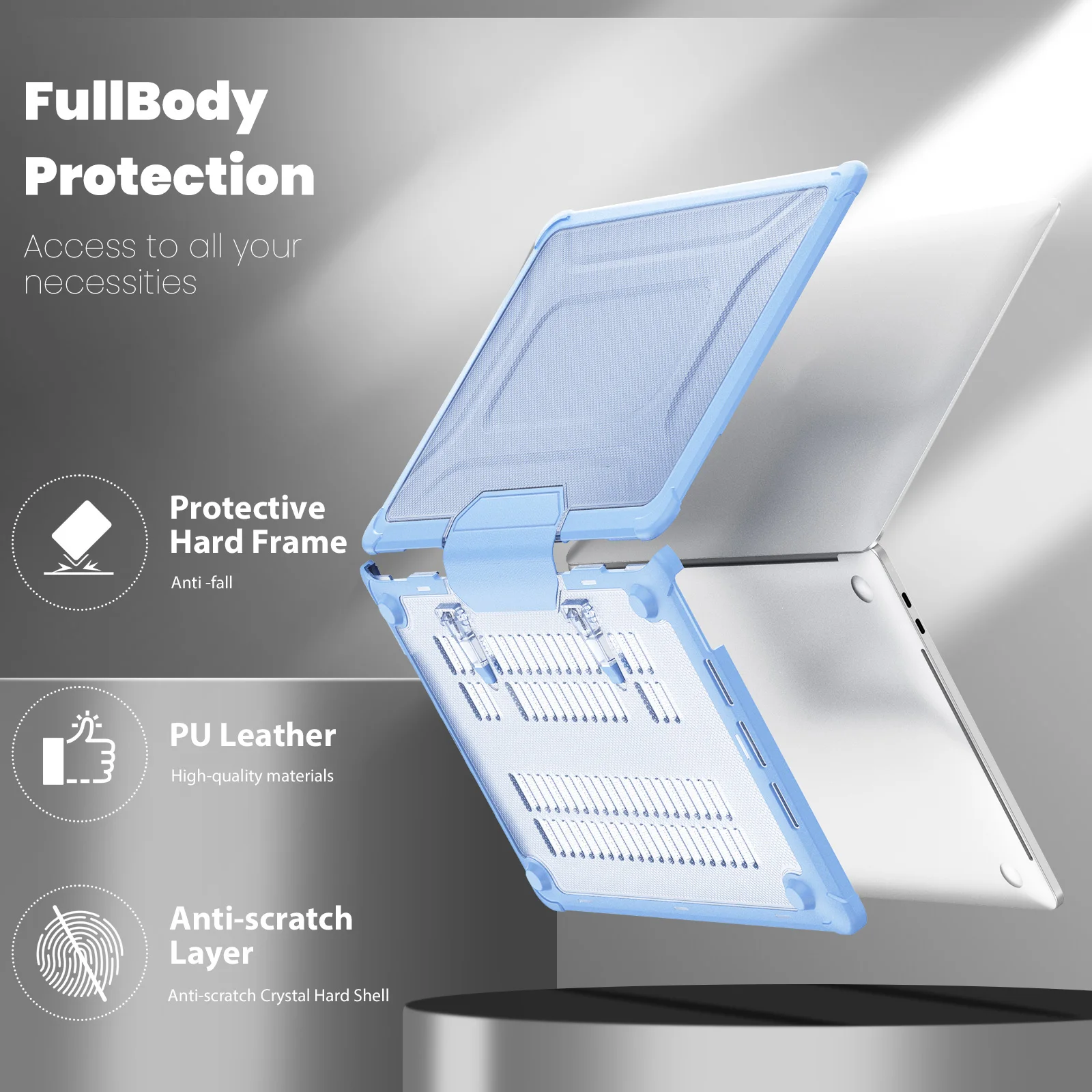 Case For Mac Book pro 13  2018/2020/2022 A2338 M1/M2 A2289 A2251 A2159 A1989 A1706 A1708 Clear Case Light Stand Protective