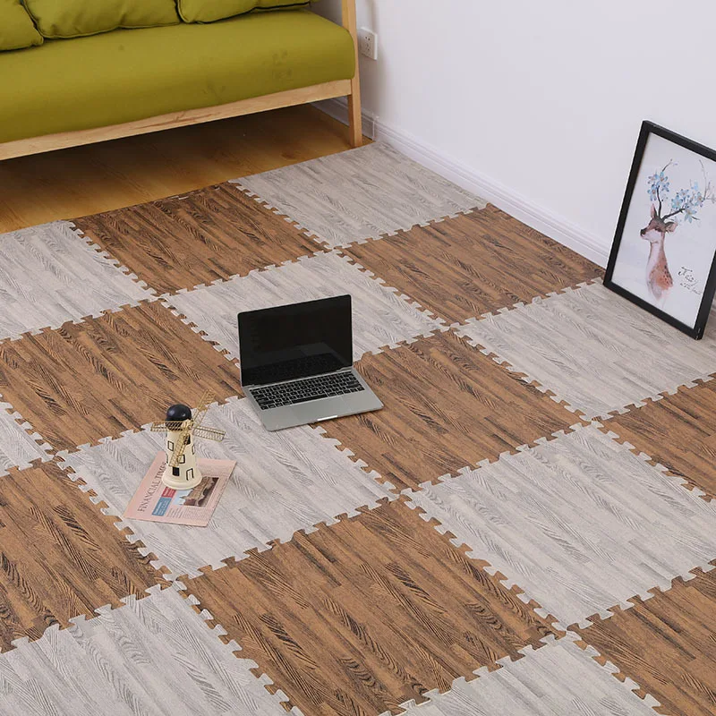 Venetio 60*60 древесины Eva Mosaic пенный напольный коврик утолщенной детской нескользящий для ползания носки в полоску малышей