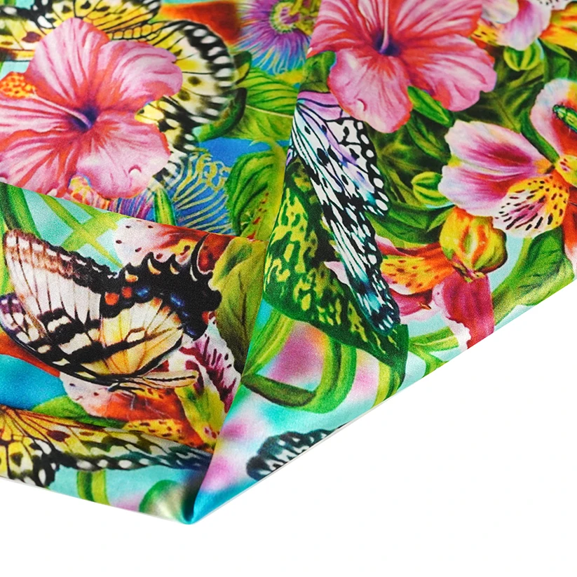 Fashion style cotton poplin 60s botanical garden leaf floral printed fabrics for girl dress