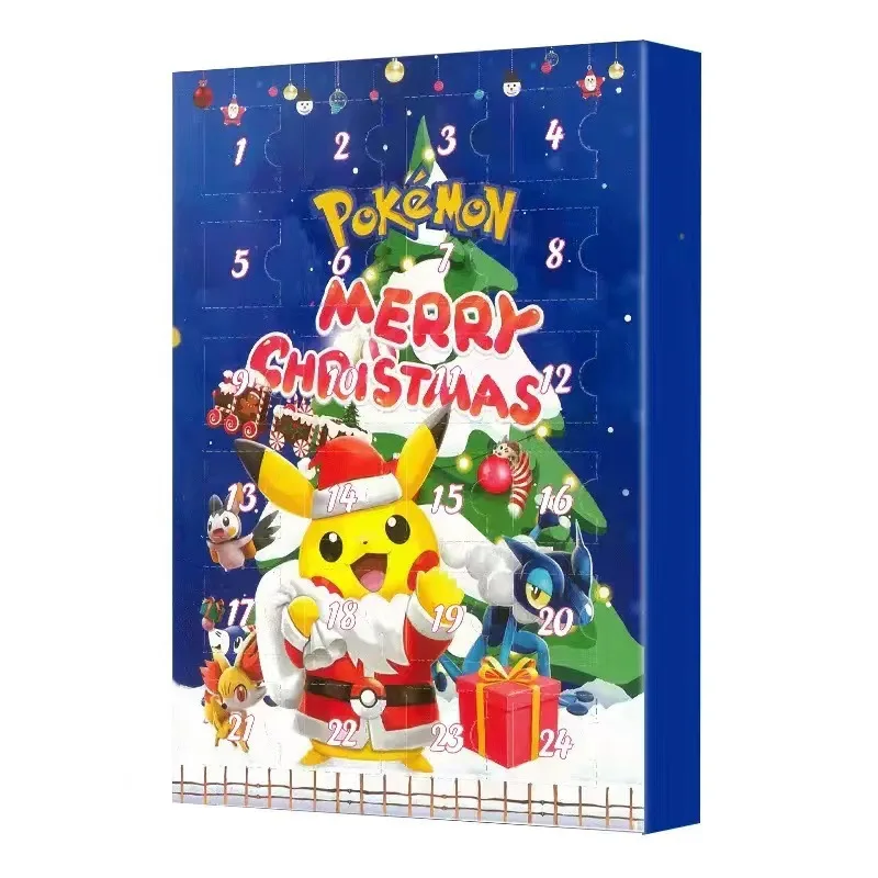Wholesale High Quality 12 Style 24pcs pokemoned mini blind box Toys Halloween advent calendar box toys for kids gift