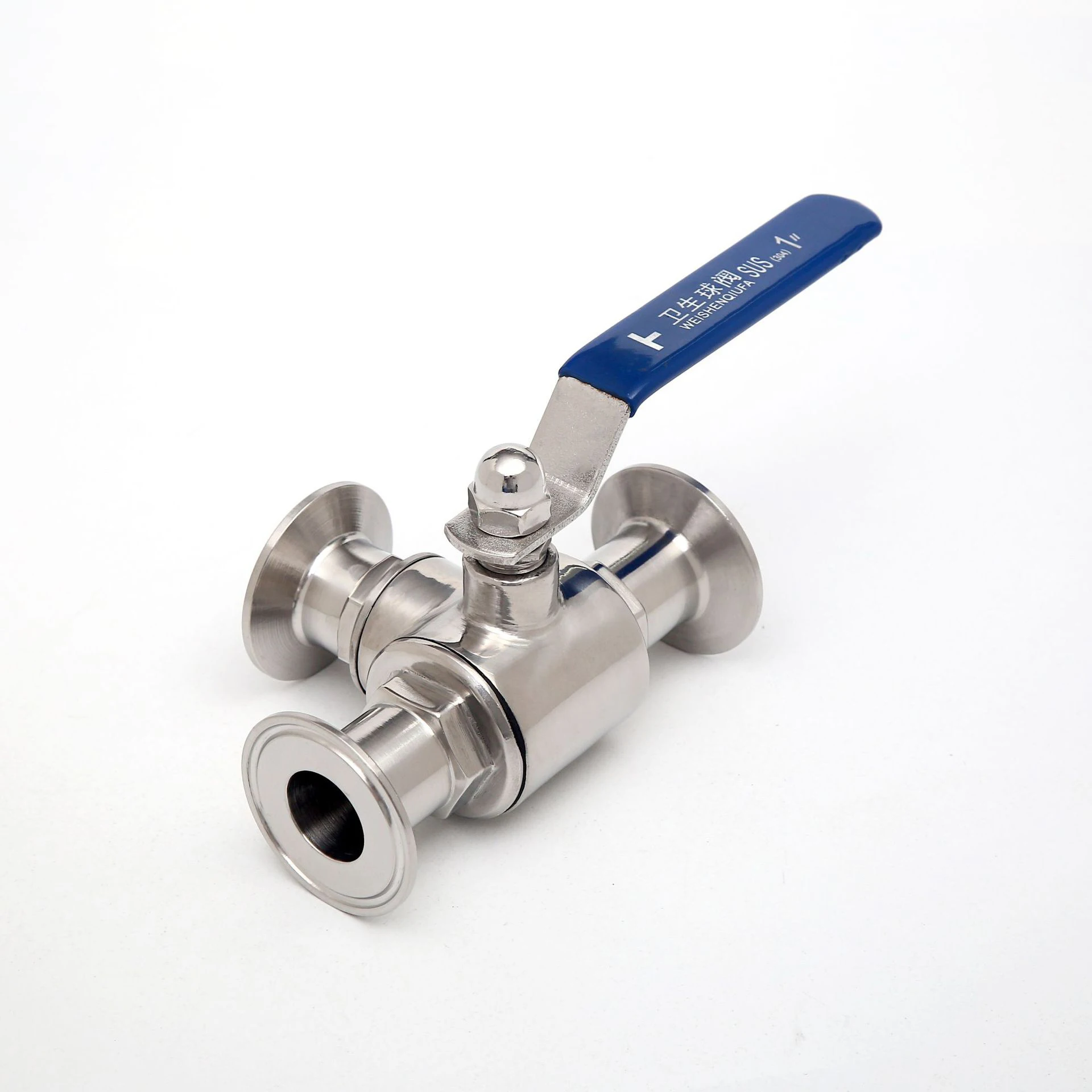 High quality Sanitary three way Ball valve 32mm stainless steel Food grade Sanitary clamp Ferrule Quick connect ball valve