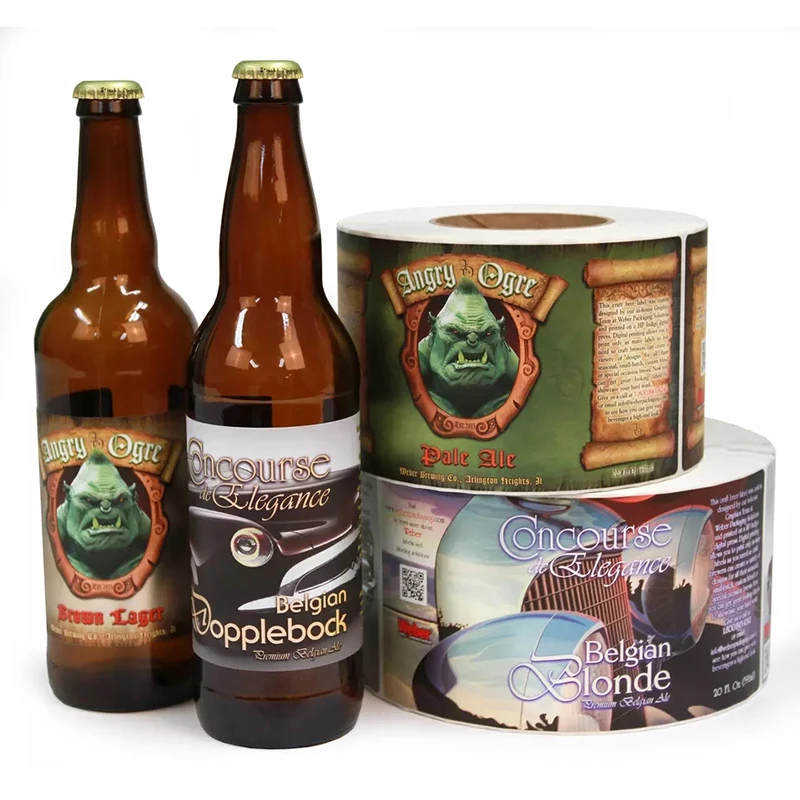 Free Design Self-Adhesive Printed Unique Party Celebration Happy Birthday Waterproof Champagne Wine Sticker Label For Bottle