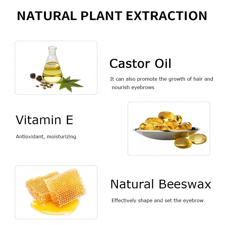 Natural cosmetics makeup products waterproof brow gel private label eyebrow wax gel organic