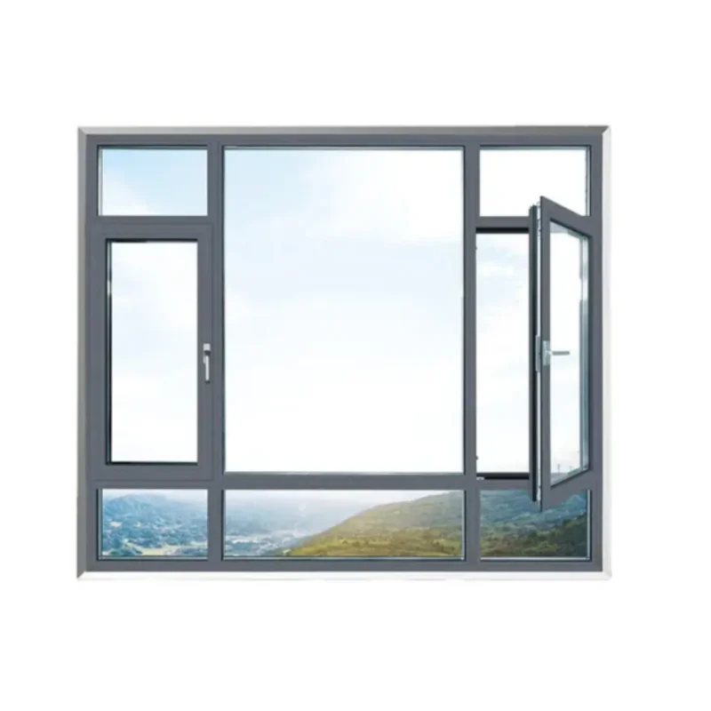 Modern design Hurricane proof wind resistant double glass windows aluminum swing casement window house window