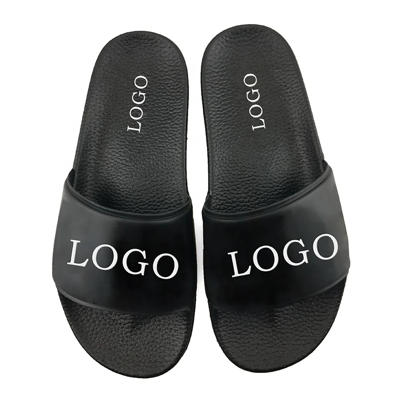 2021 Factory Wholesale Price 1 Pair Custom Logo Slippers PU Unisex Slippers Big Size Slides Slippers