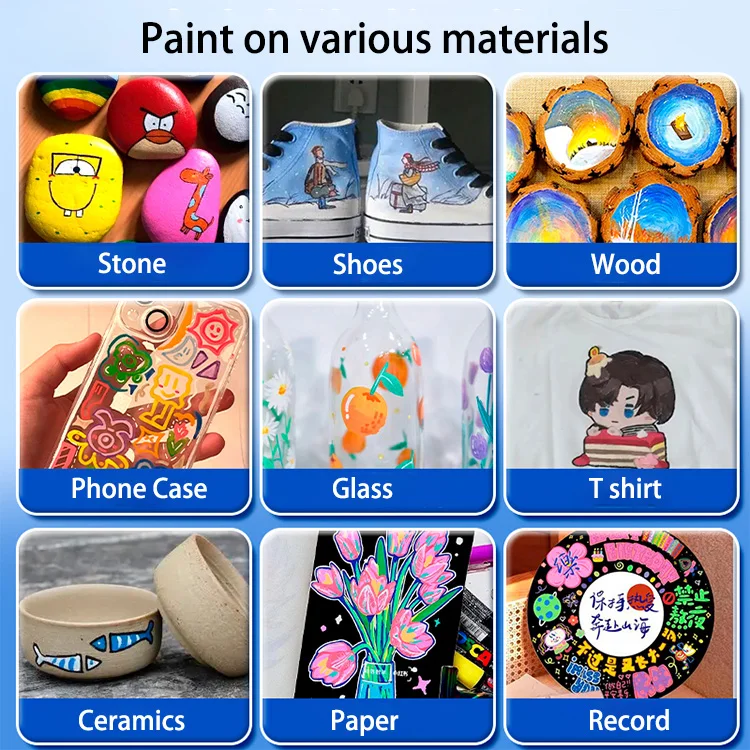 Custom Logo Acrylic Paint Art Marker Pen Not Fade Water Based Markers Quickly Dry Color Graffiti Acrylic Markers Set