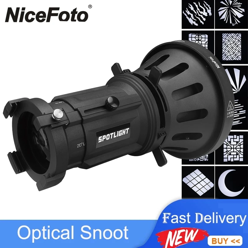NiceFoto SN-29 Pro II Optical Snoot Focusing Condenser Spotlight Lens Bowens Mount lens light kit For Photography Camera DSLR