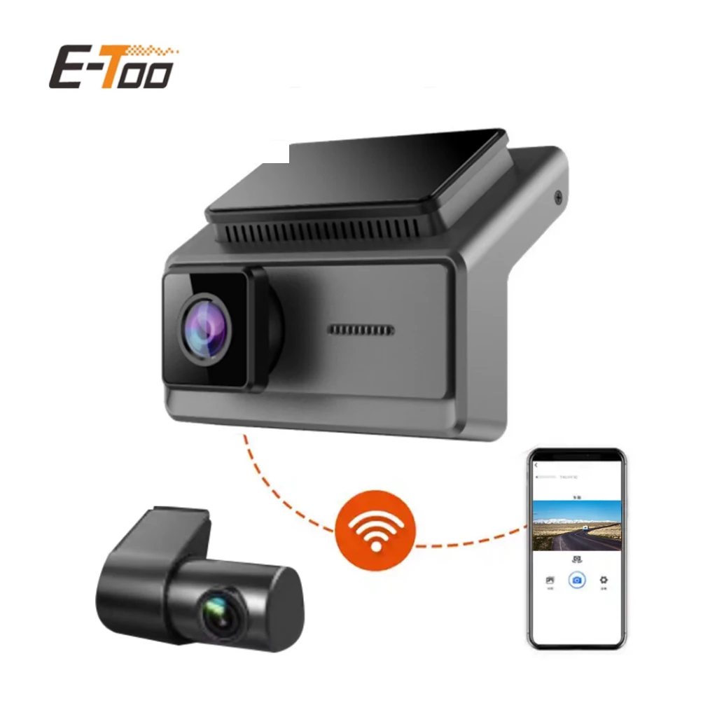E-TOO 256GB Front Rear And Inside 3 Channel 2K Dash Cam 1440P WIFI Dashboard Camera Car Black Box