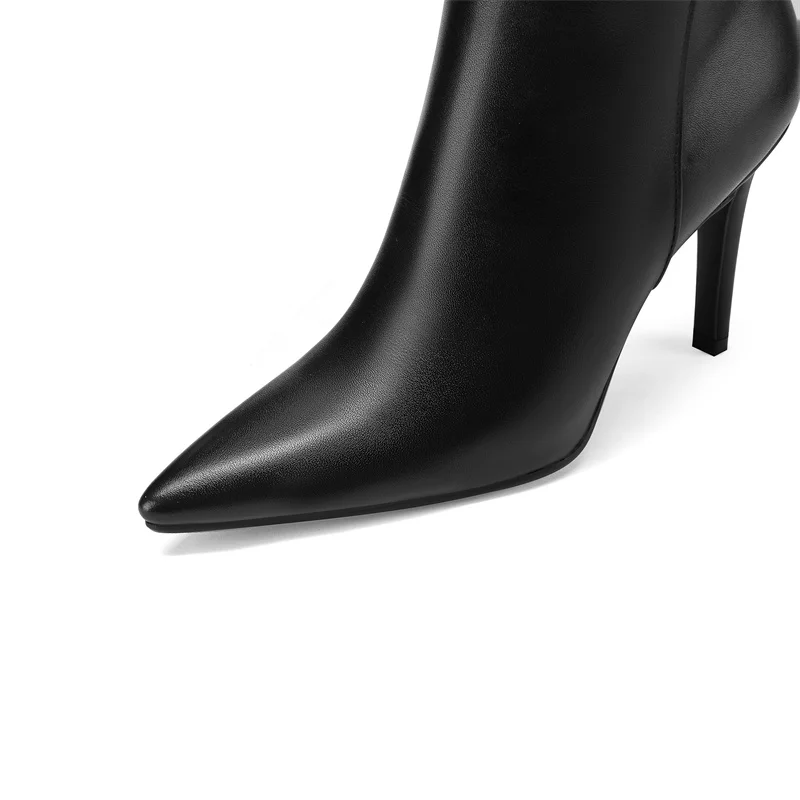 New pointed toe thin heels over the knee boots winter street sporty style Down knee protection thigh high boots 2024