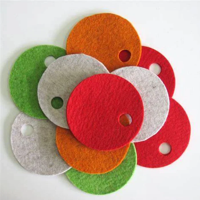 custom round tea glass laser-cut felt pattern color cork pad cup coaster