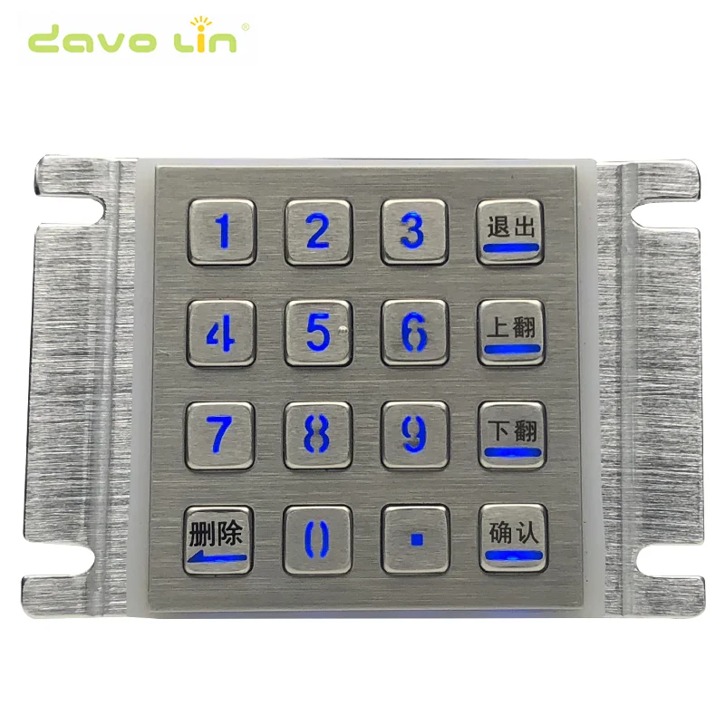 Киоск водонепроницаемый антивандальные LED 4x4 клавиатуры металла подсветка клавиатура для добычи ЧПУ ATM машина система