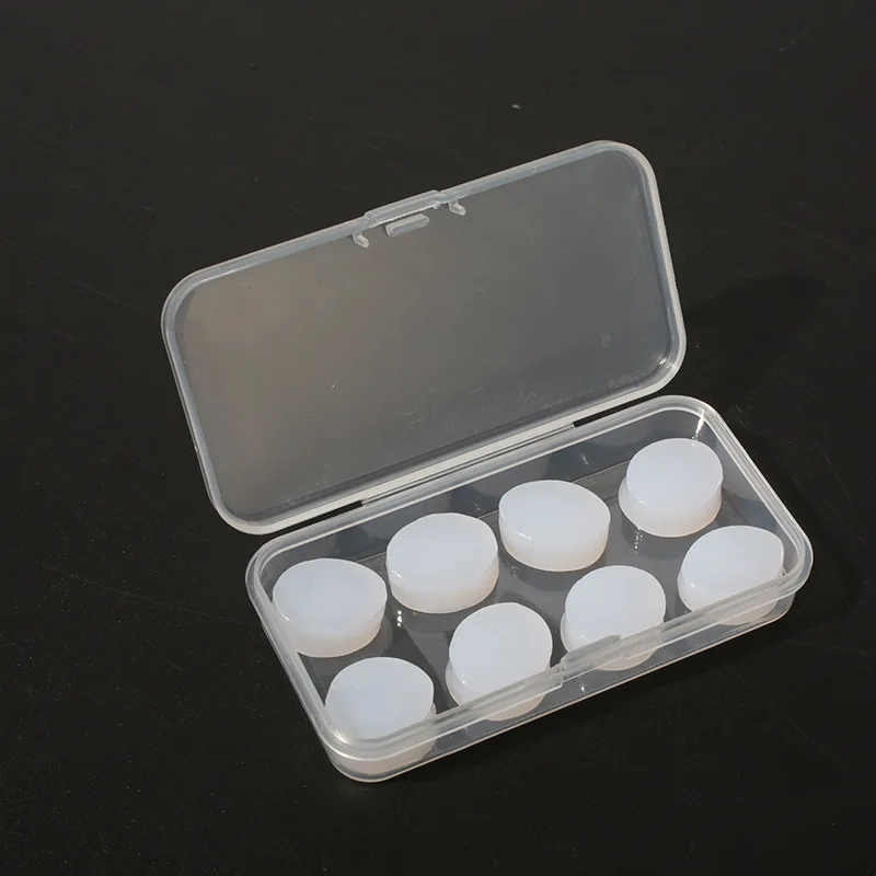 Boxed 8pcs silicone mud earplugs Swimming and bathing waterproof anti-noise wax earplugs Soundproof Foam earplugs