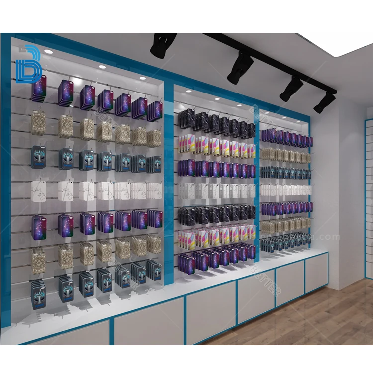 High end mobile phone accessories shop interior decoration design