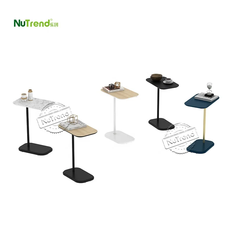 Industrial Antique Wood Metal Living Room Sofa Accent End Table Modern Black USB Port Charging Chair side Table