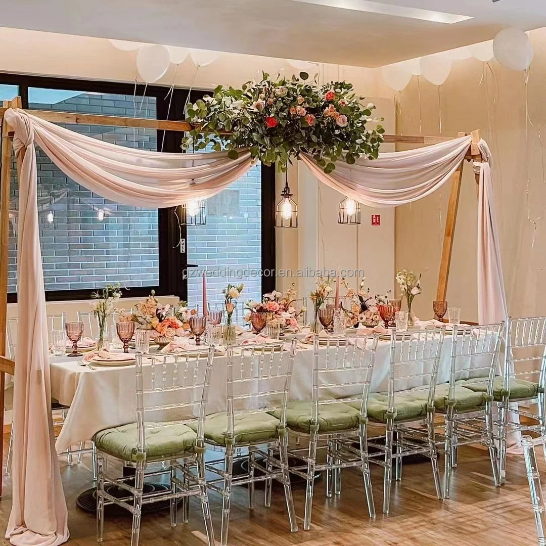 Flash Furniture Elegance Crystal Acrylic Clear Transparent Ghost Chiavari Chair For Wedding Hotel  Party