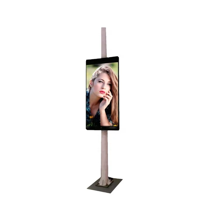 Full Color LED Screen SMD P5 Waterproof Street Lamp Pole 4G Advertising LED Billboard One Pole Outdoor LED Display