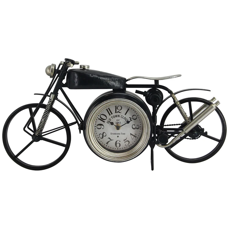 Custom Metal Table Clock Motorcycle Shape Home Decor Table Clock