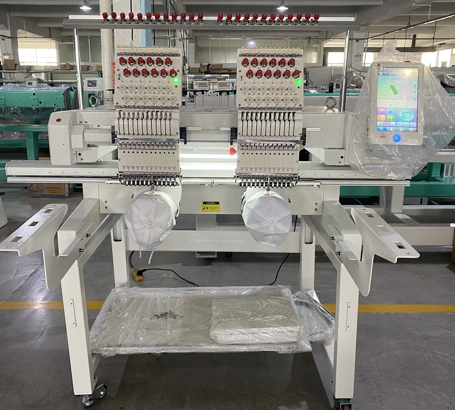 Yeshi Customize Colors and Logo New Double Heads Computerized Embroidery Machines For Flat/Cap/T-shirt Embroidery