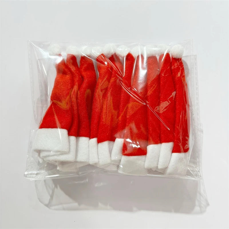 2024 Christmas Tableware Holder Bag and Hat Home Decor Accessories for Kitchen Christmas Figurine & Toys